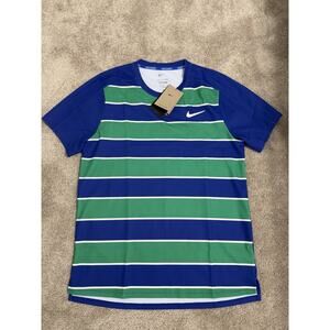 Nike Court Slam Tennis Shirt Carlos Alcaraz Men's Medium Blue Green FZ6934 539